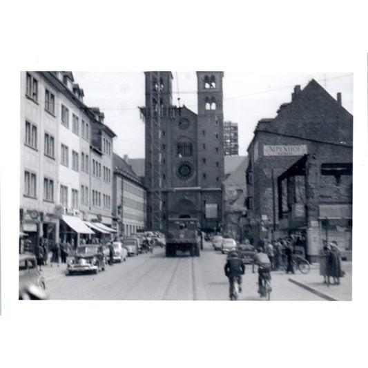 US Army Transport at Wurzburg Cathedral Postwar Germany c1954 Army Photo AF1-AP3