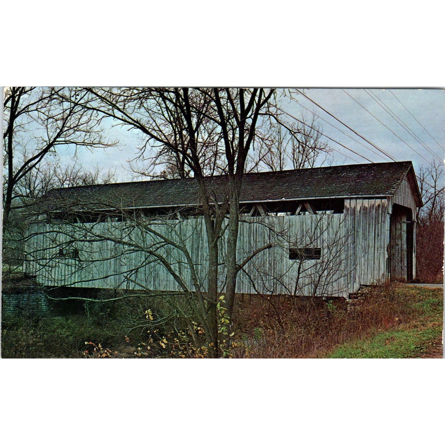 Snow Hill Bridge Harrison Indiana Covered Bridge Postcard PC8
