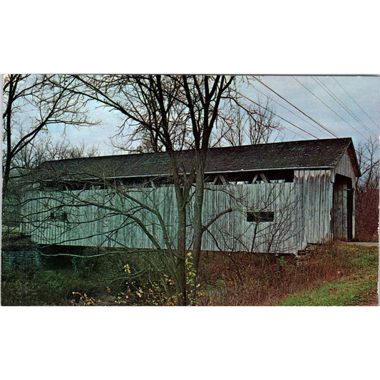 Snow Hill Bridge Harrison Indiana Covered Bridge Postcard PC8