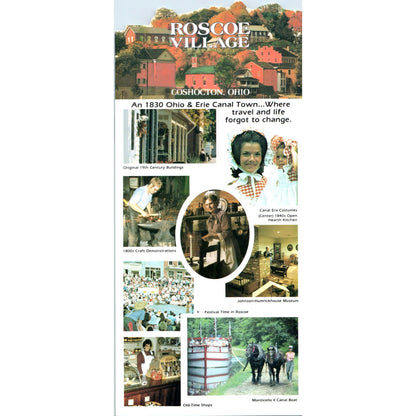 Vintage Roscoe Village Coshocton Ohio Travel Info Card TH2-O2