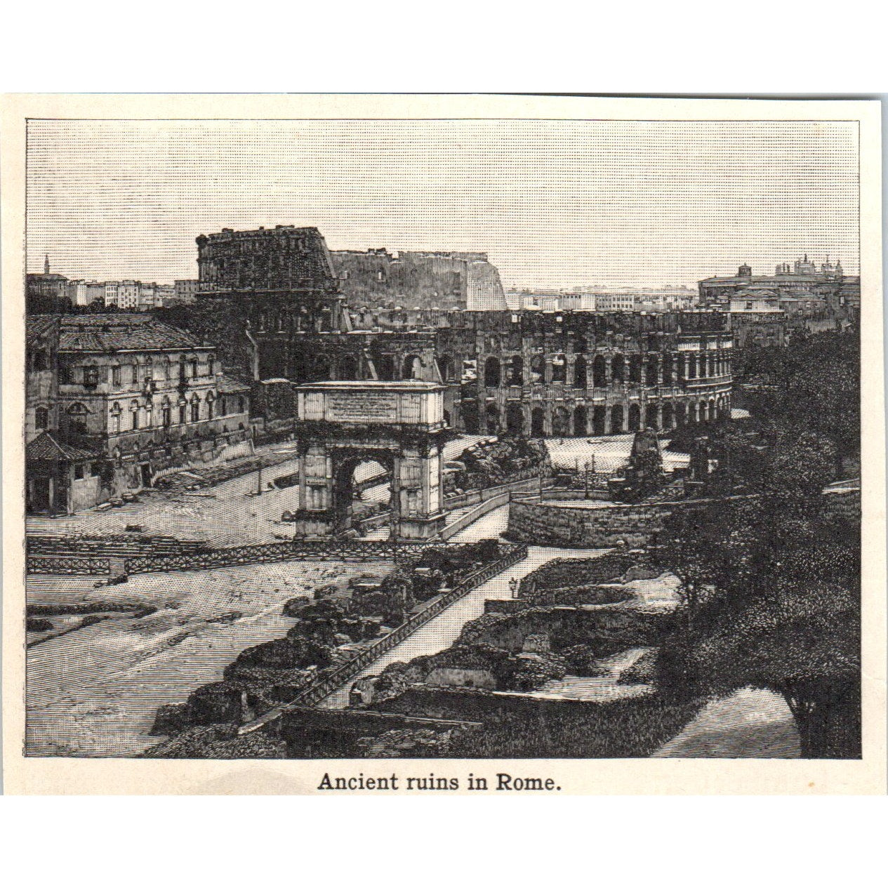 Ancient Ruins in Rome 1901 Engraving AF2-P3
