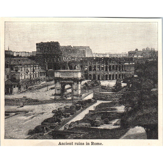Ancient Ruins in Rome 1901 Engraving AF2-P3