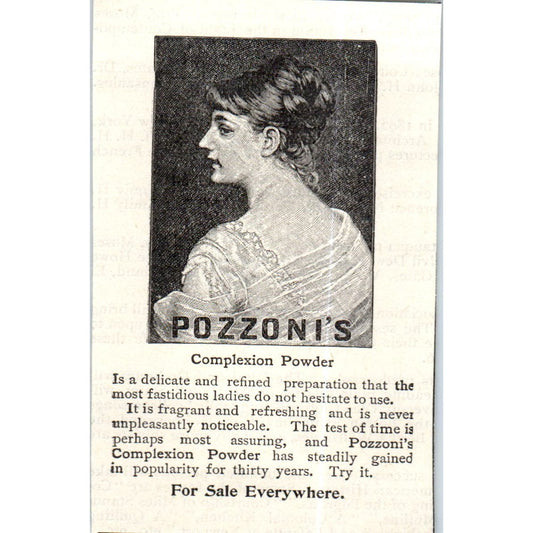 Delicate & Refined - Pozzoni's Medicated Complexion Powder c1890 Ad AE8-CH7