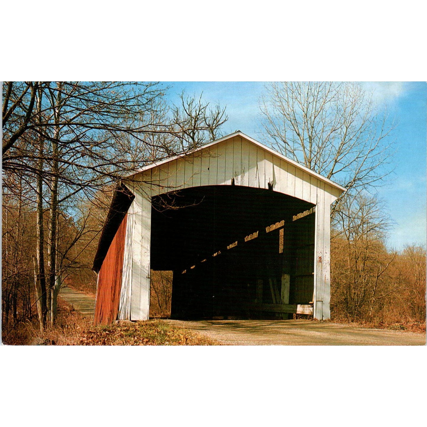 Rocky Fork Bridge Parke County 6 Mansfield IN Covered Bridge Postcard PC15