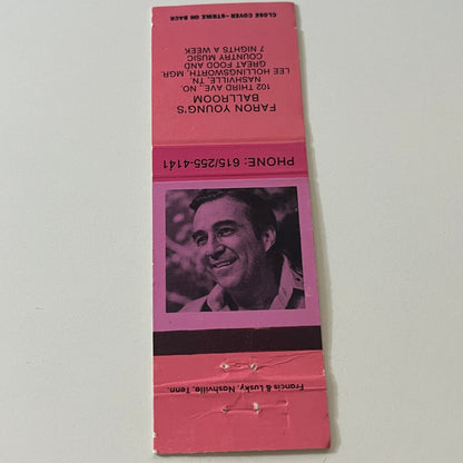 Faron Young's Ballroom Nashville TN Lee Hollingsworth Matchbook Cover TB6-MB2-5