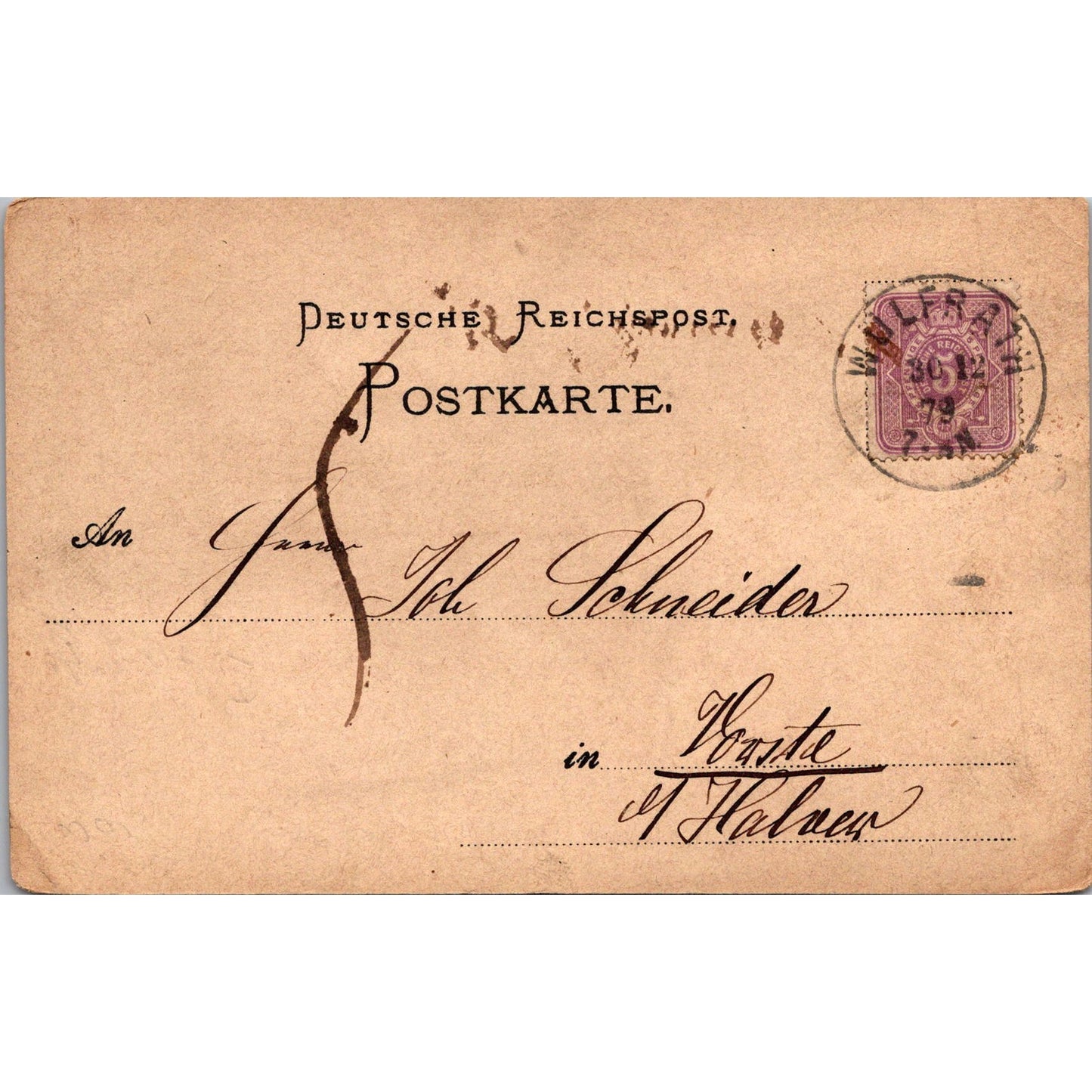Freitag, Linden & Comp Wülfrath 1879 German Reich Postcard TE2-GRP
