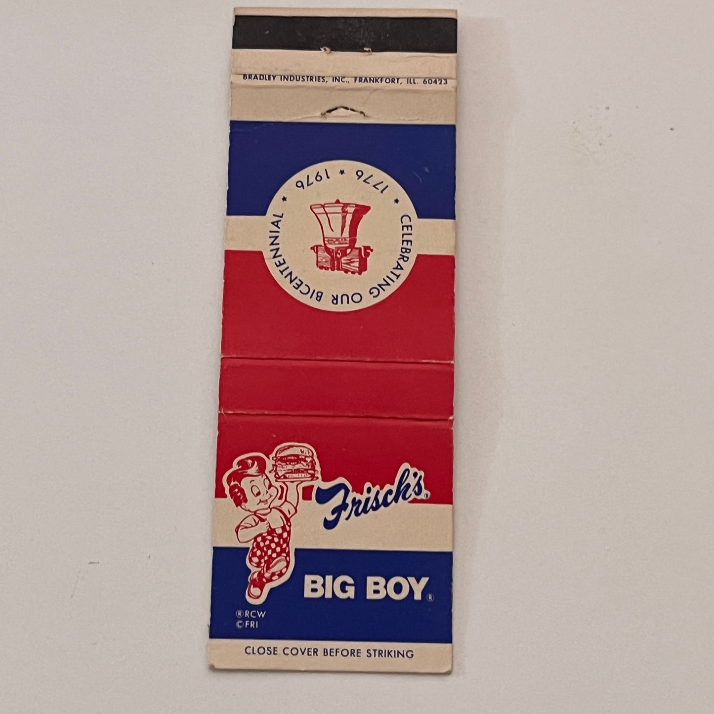 Frisch's Big Boy Restaurant 1976 Bicentennial Vintage Matchbook Cover TB6-MB2-2