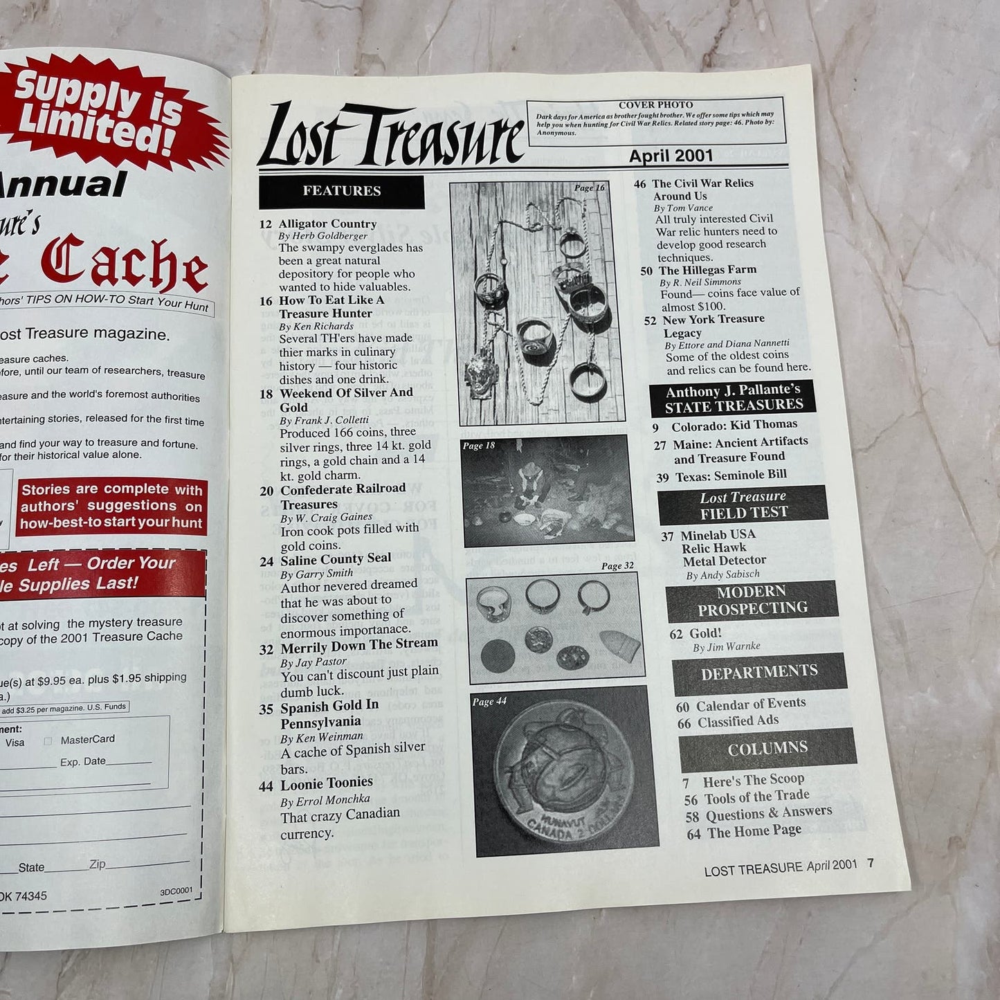 2001 April - Lost Treasure Magazine - Treasure Hunting Gold Prospecting M14