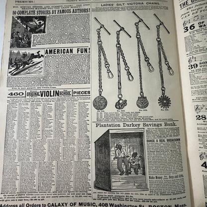 Trifet's Monthly Galaxy of Music 1889 Original Music Catalog Magazine V33-4