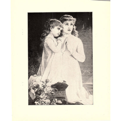 Morning Prayer - E. Munier - 1898 Litho Art Print D19