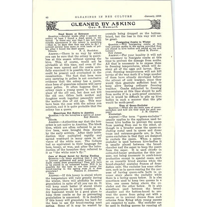 Gleaned by Asking Geo. S. Demuth 2 Page Beekeeping Article 1926 AG3-9