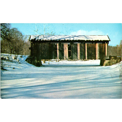 McClellan Bridge Columbiana Co Hanoverton OH Covered Bridge Postcard PC1