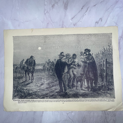 Interior of Ft Beauregard, Plantation Police or Home Guard 1894 Engraving V14-4