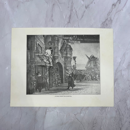 Cyrano Prompting Christian Antique 8.5x11.5" Engraving Art Print V20