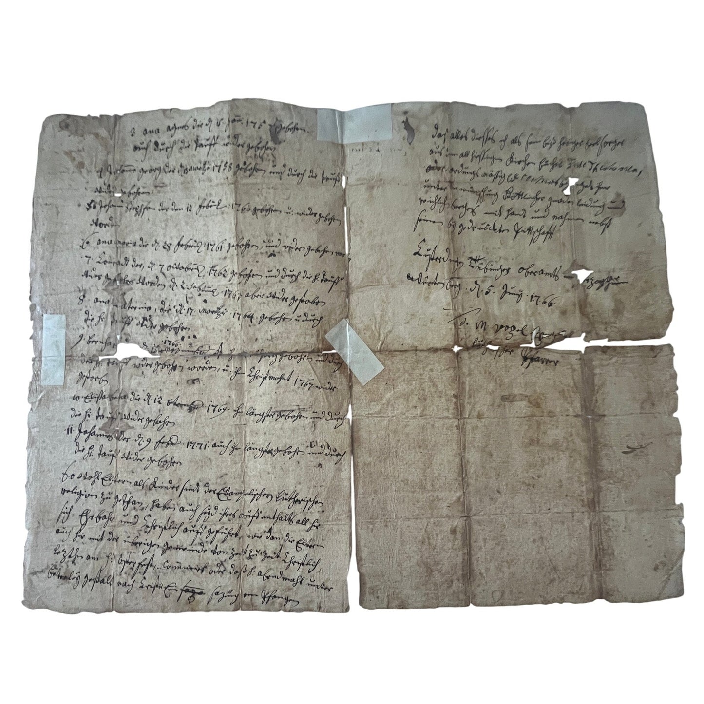 Johann Georg Wittlinger & Anna Maria Beringer c1760 German Family Record V36-2