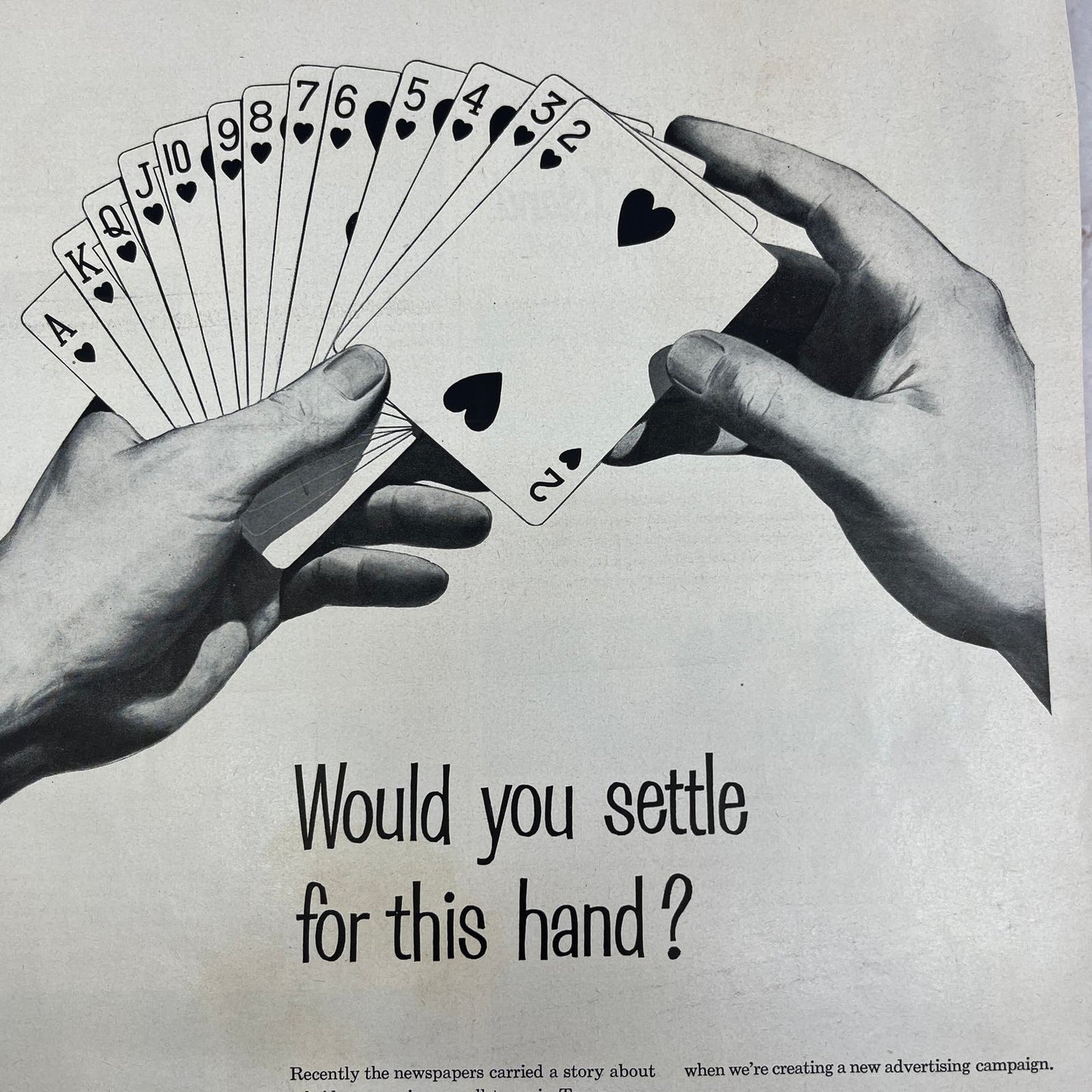 Young & Rubicam Inc Advertising Poker Hand 1951 Magazine Ad FL6-10