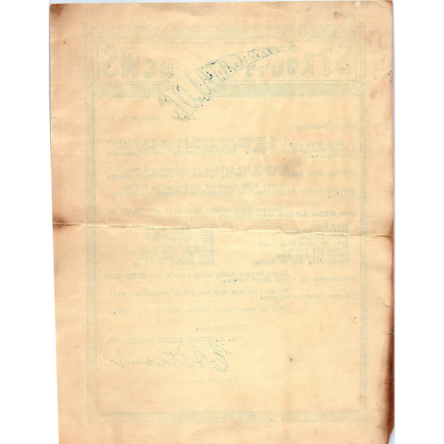 1932 Strout's Newsletter E.A. Strout Realty Agency AE9-X2