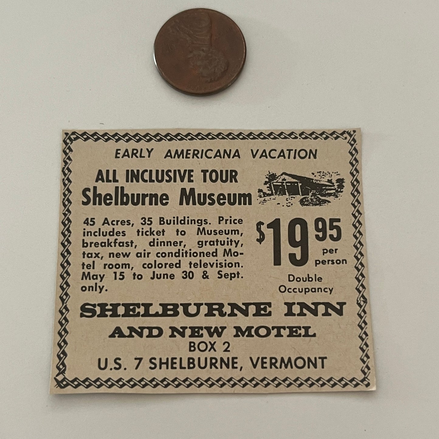 Shelburne Inn and New Motel Museum Shelburn VT 1971 Magazine Ad SAG4-S14