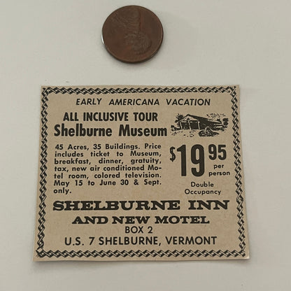 Shelburne Inn and New Motel Museum Shelburn VT 1971 Magazine Ad SAG4-S14
