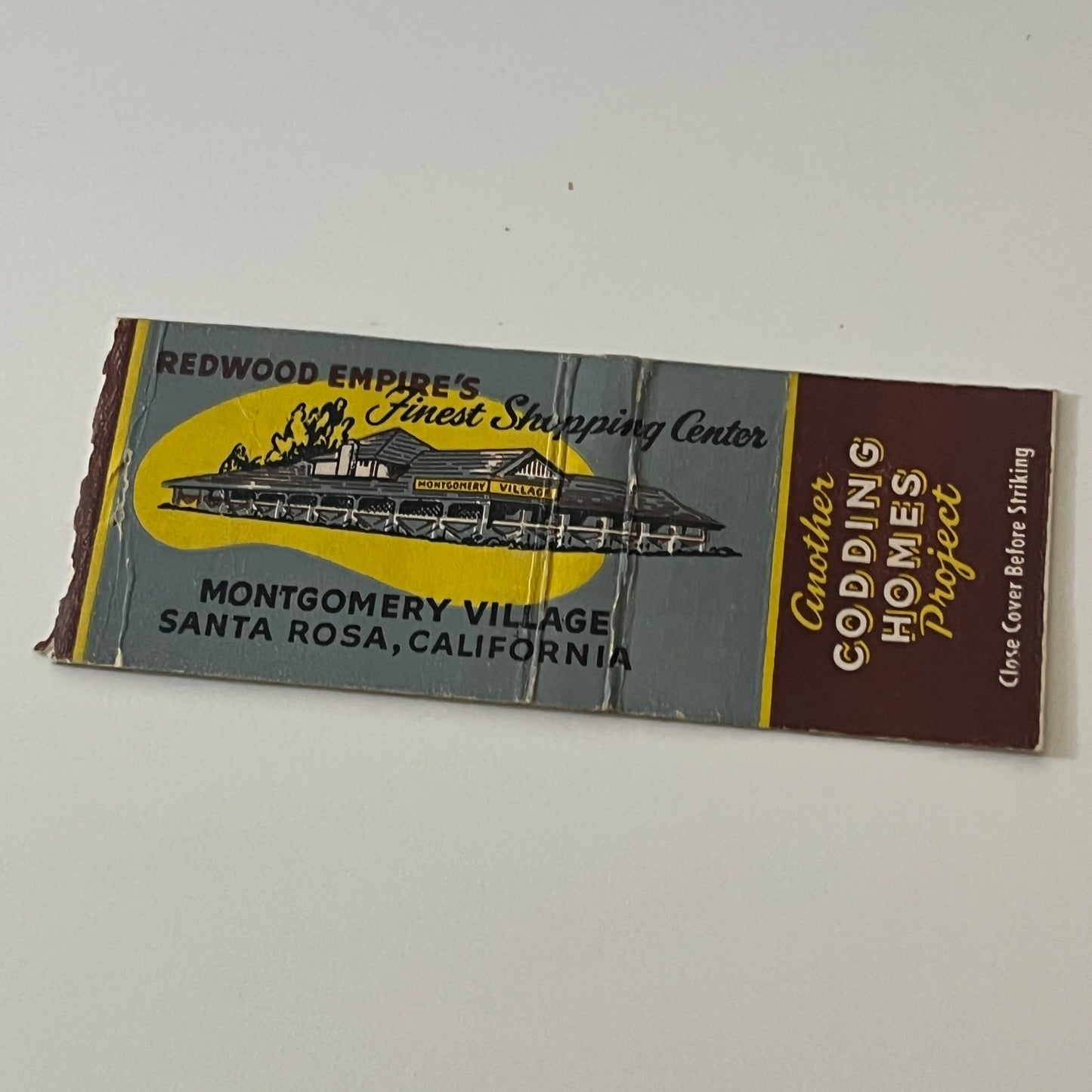 Montgomery Village Santa Rosa CA Godding Homes Vintage Matchbook TB6-MB2-6