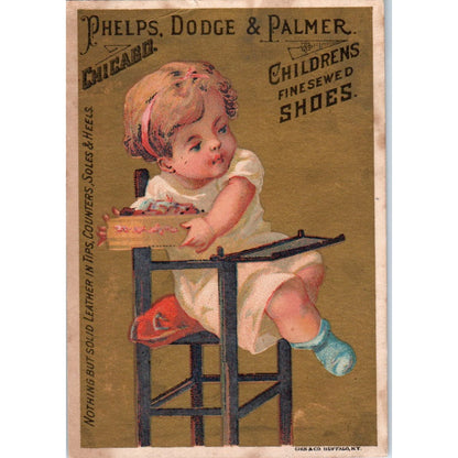 Phelps, Dodge & Palmer Children Finesewed Shoes c1880 Victorian Trade Card AB6-2