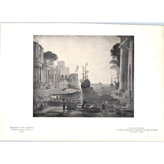 Ulysses Restoring Chryseis to Her Father - Claude Lorrain c1905 Art Print D13