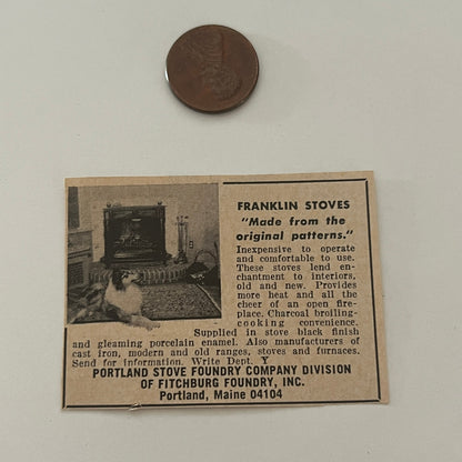Portland Stove Foundry Co. Franklin Stoves Portland ME 1971 Magazine Ad SAG4-S14