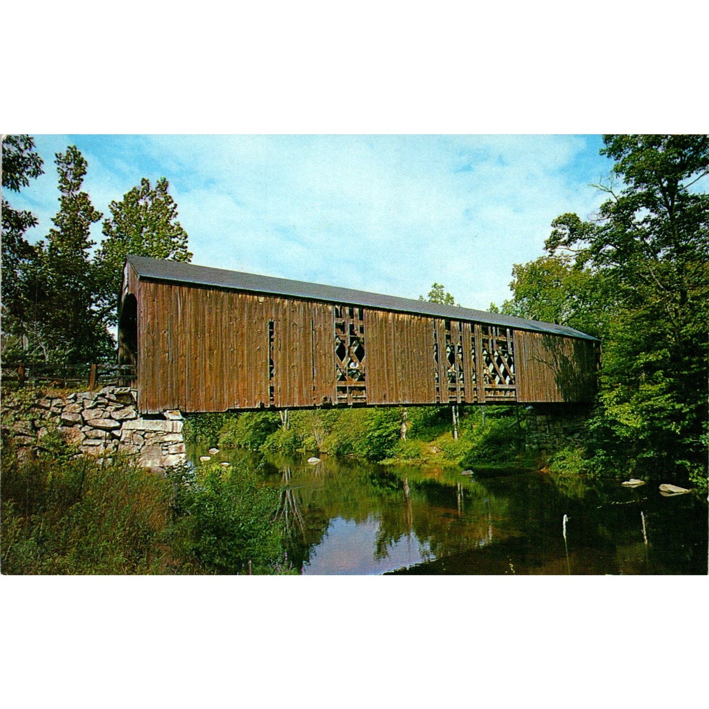 Souhegan River Milford New Hampshire Covered Bridge Postcard PC5