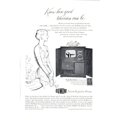Du Mont Colony Television TV Teleset - Vintage Magazine Ad D20