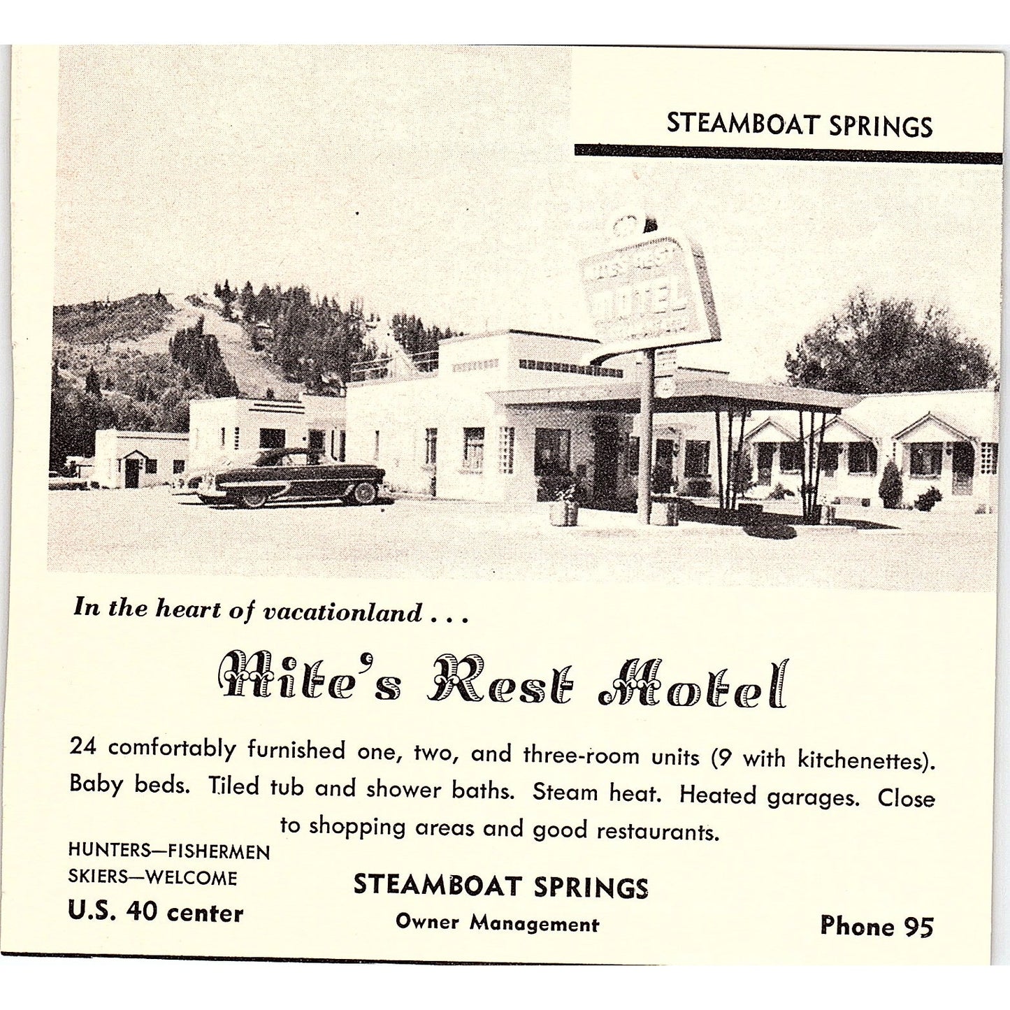 Nite's Rest Motel Steamboat Springs CO 1958 Ad AG1-H6