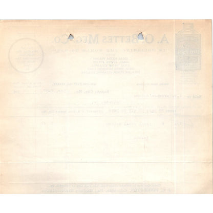 1907 A.C. Bettes Mfg Co Ideal Polish Kansas City Letterhead Billhead Receipt D11