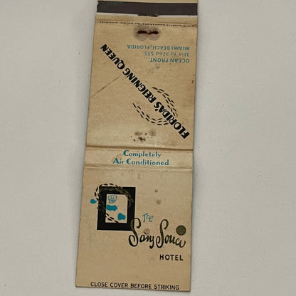 The Sans Souci Hotel Miami Beach FL Vintage Matchbook TB6-MB2-14