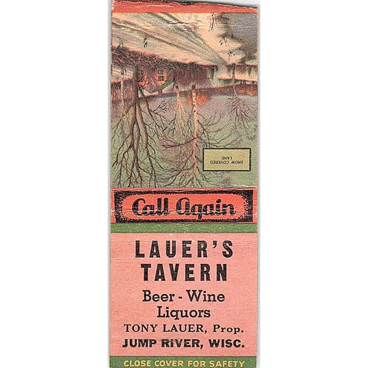 Tony Lauer's Tavern Jump River WI Vintage Matchbook Cover SE5-Y2