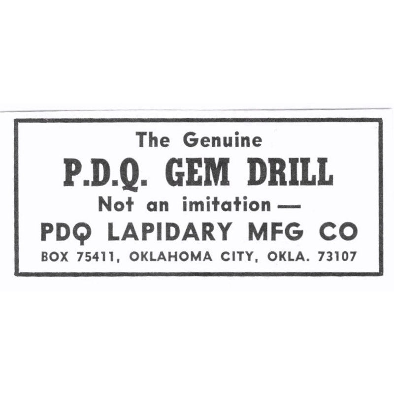 PDQ Lapidary Mfg Co Gem Drill Oklahoma City OK 1972 Ad AF8-S3