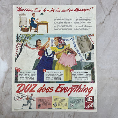 Duz Soap - Duz Does Everything 9x12 Vintage Magazine Advertisement FL6-6
