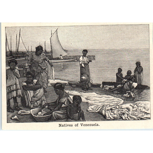 Natives of Venezuela 1901 Engraving AF2-O2