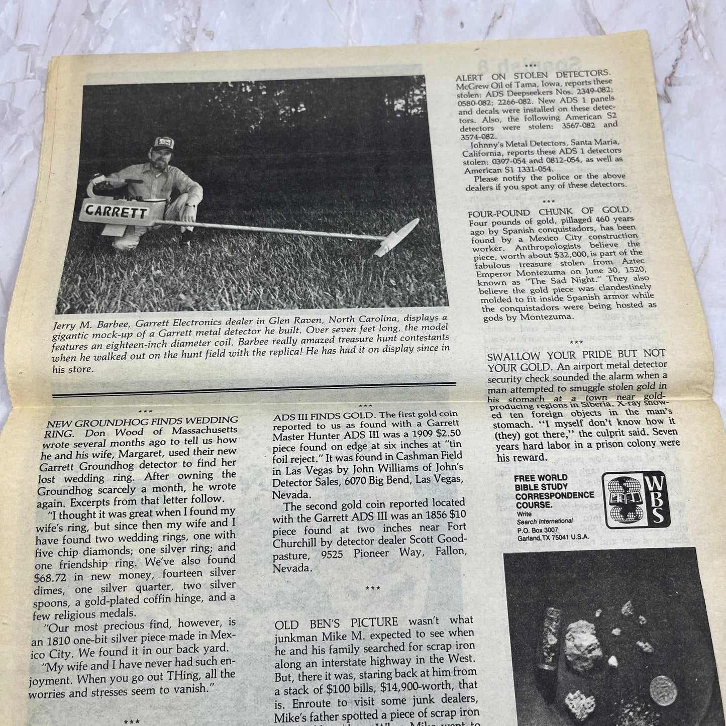 1982 Jul The Garrett Searcher Newsletter Treasure Search Electronic Recovery M11