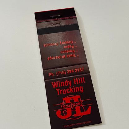 Windy Hill Trucking JL Transport Eau Claire WI Vintage Matchbook Cover TB6-MB2-1