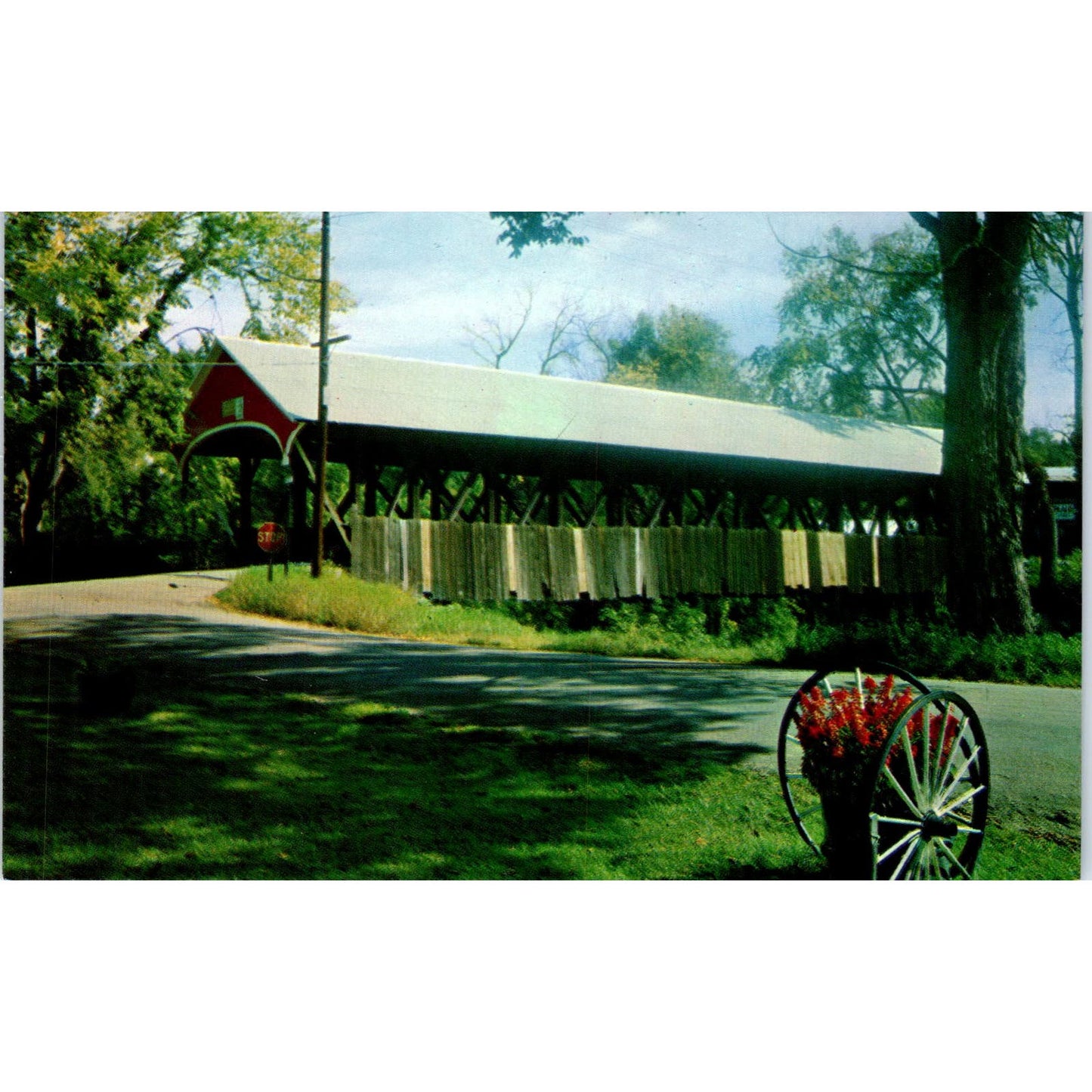 Covered Bridge at Lancaster New Hampshire Covered Bridge Postcard PC3
