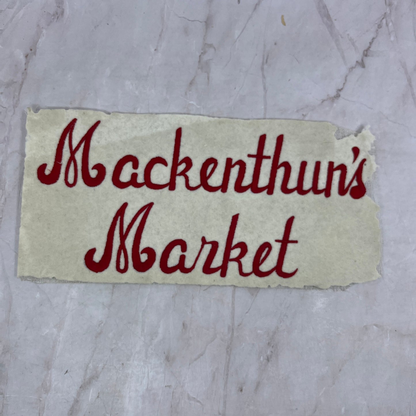 Vintage Mackenthun's Fine Foods Waconia MN Felt Patch for Jacket 5x10 D18