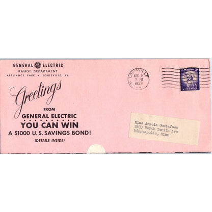 1957 GE Automatic Keyboard Range & Pillsbury Bake-Off Leaflet Mailer AE2