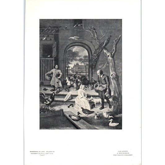 A Menagerie - Jan Steen c1905 Art Print D16
