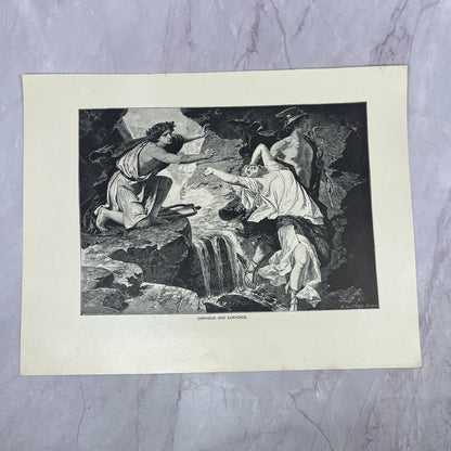 Orpheus and Eurydice L. Thiersch 9x12" c1890 Engraving Art Print V14-8