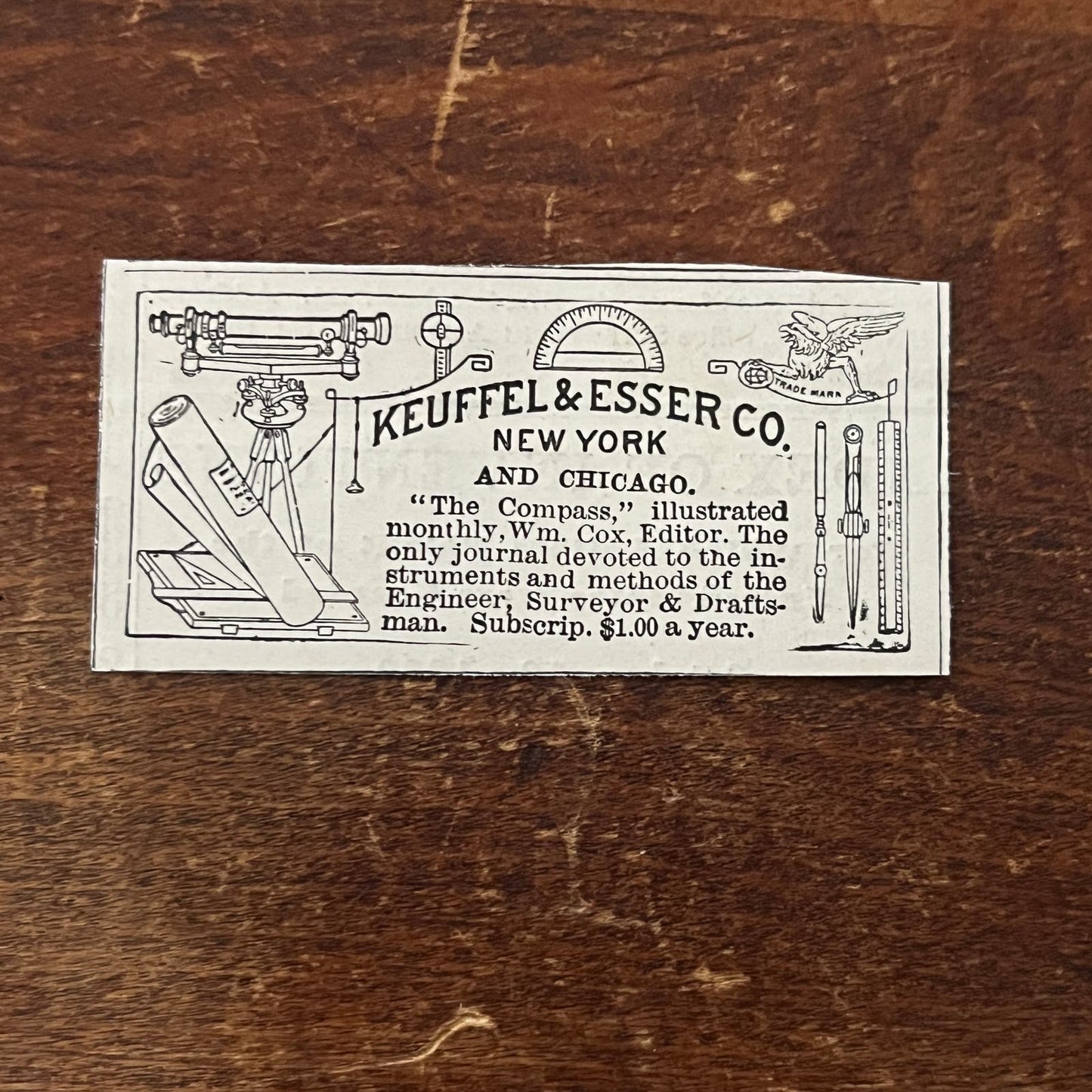 Keuffel & Esser Co NY The Compass Illustrated Original Advertisement AD8-P29