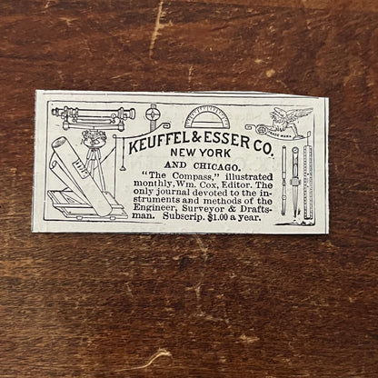 Keuffel & Esser Co NY The Compass Illustrated Original Advertisement AD8-P29