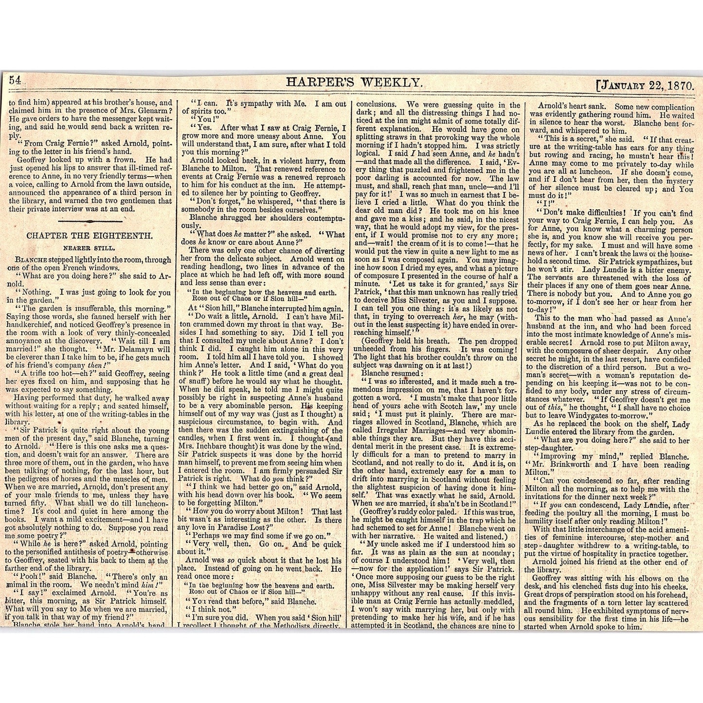 Chinese Coolies Crossing the Missouri River Engraving Harper's Weekly 1870 V1-8