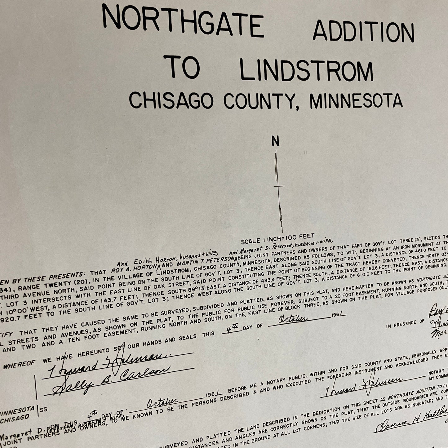 Northgate Addition to Lindstrom Chisago County MN Vintage Plat Map RM1