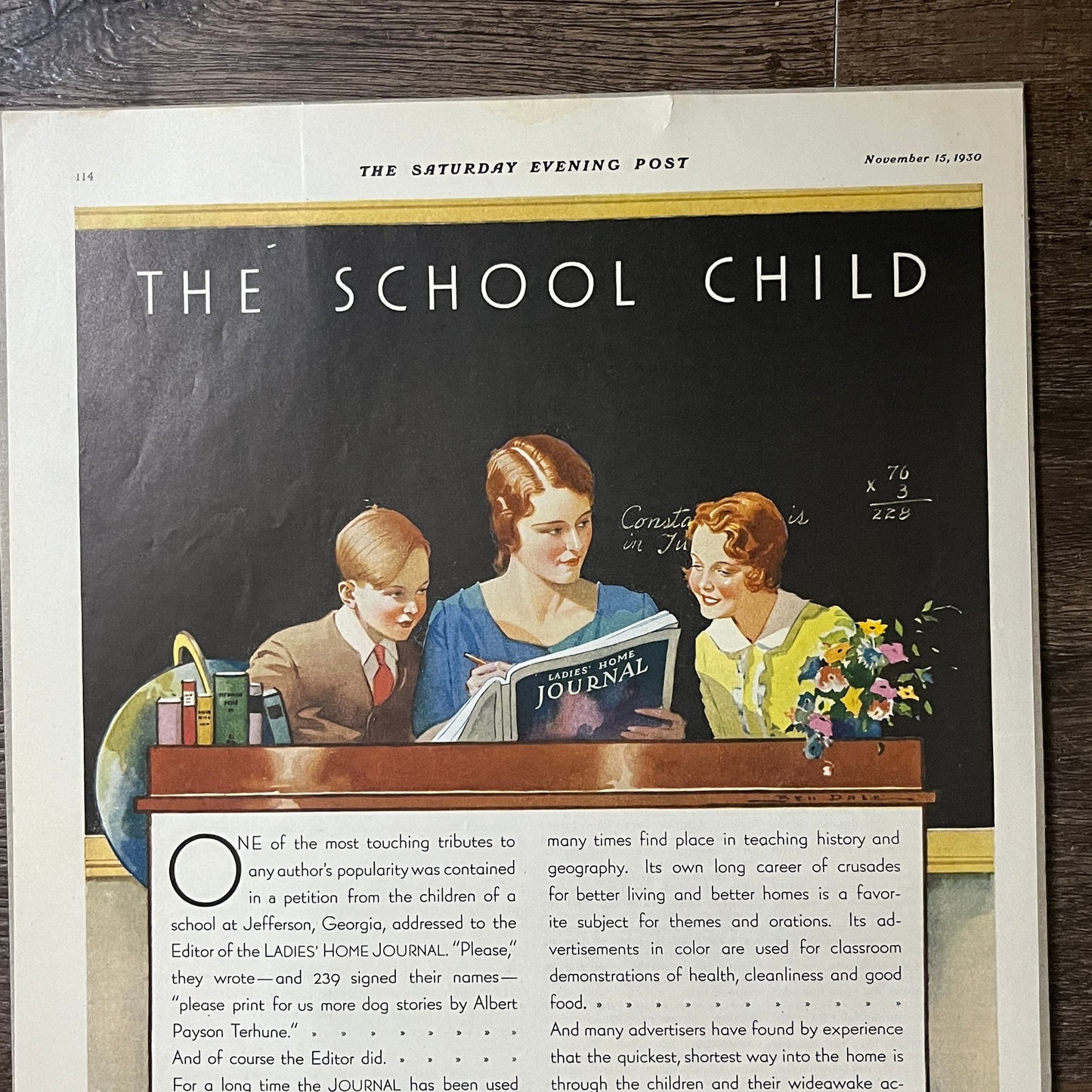 The School Child Ben Dale Illustration Magazine Ad 10x14 V10