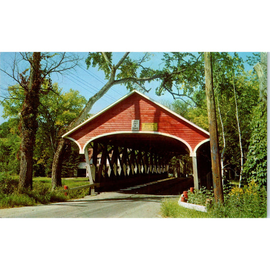 Entrance to Covered Bridge Lancaster New Hampshire Covered Bridge Postcard PC3