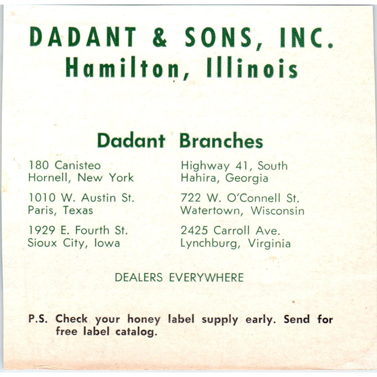 Bee Supplies - Dadant & Sons Hamilton IL 1964 Magazine Ad AB6-LB